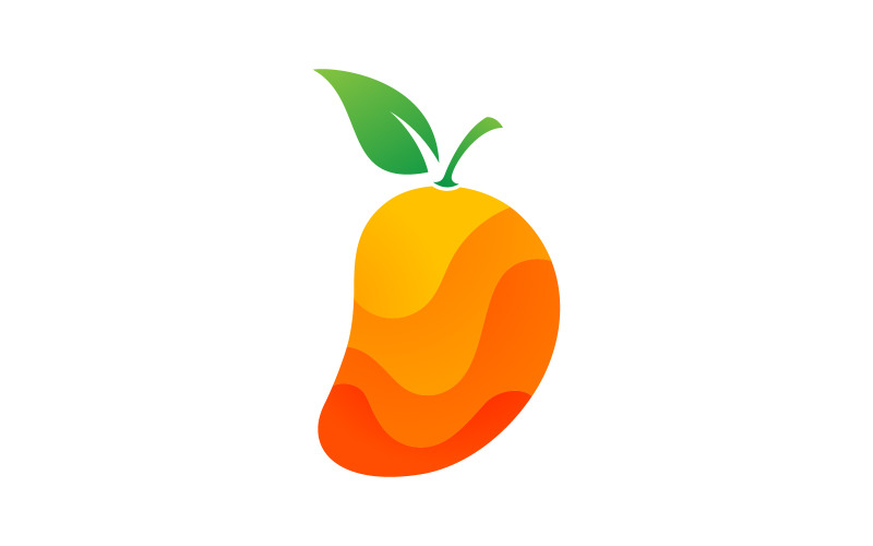 Mango frutta fresca logo design icona vettoriale illustrazione v.4