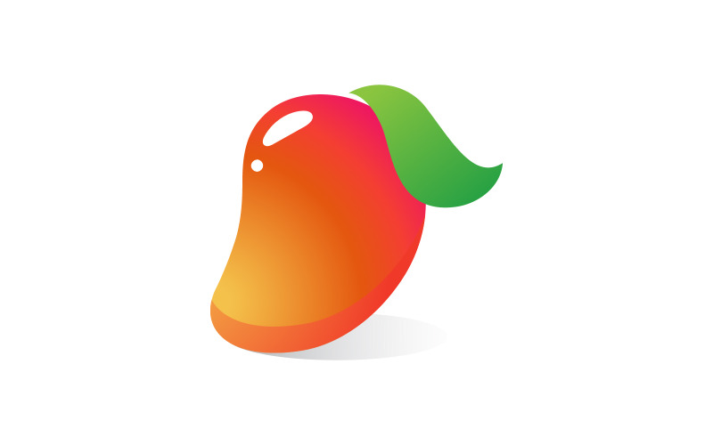 Mango vers fruit logo ontwerp Vector icoon illustratie v.2