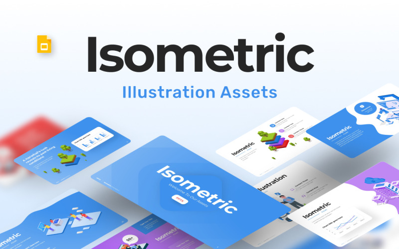 Modèle d'illustration isométrique pour Google Slides