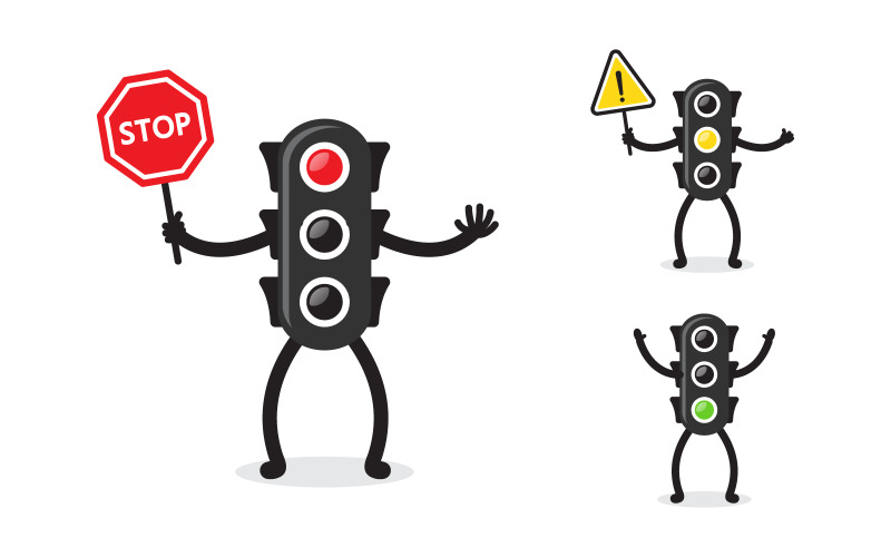 Trafikljus vektor ikon design illustration Mall v.4