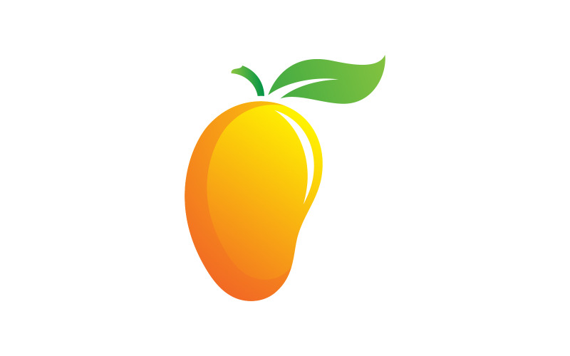 Conception de logo de fruits frais de mangue illustration d'icône vectorielle v.7