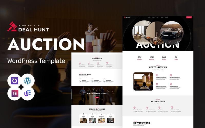 Deal Hunt - Aukcje, Marketplace i Antyki WordPress Elementor Theme