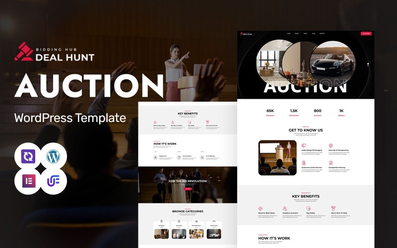 Deal Hunt - Leilões, Mercado e Vendas de Antiguidades WordPress Elementor Theme
