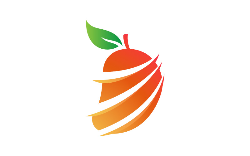 Design de logotipo de fruta fresca de manga Ilustração de ícone vetorial v.3