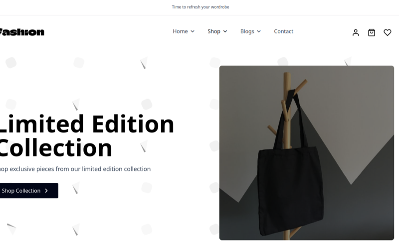 Divat – Ruhabolt Weboldalsablon HTML5 Tailwind CSS