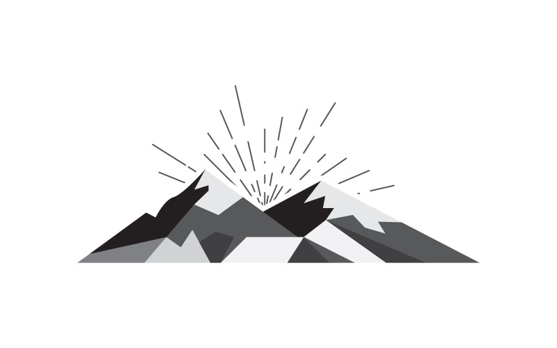 High Mountain ikon Logotyp Mall illustration design v.20