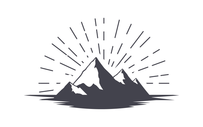 High Mountain ikon Logotyp Mall illustration design v.29