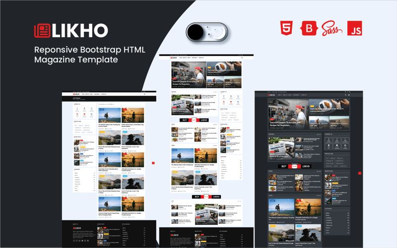 Likho — адаптивный HTML-шаблон сайта журнала