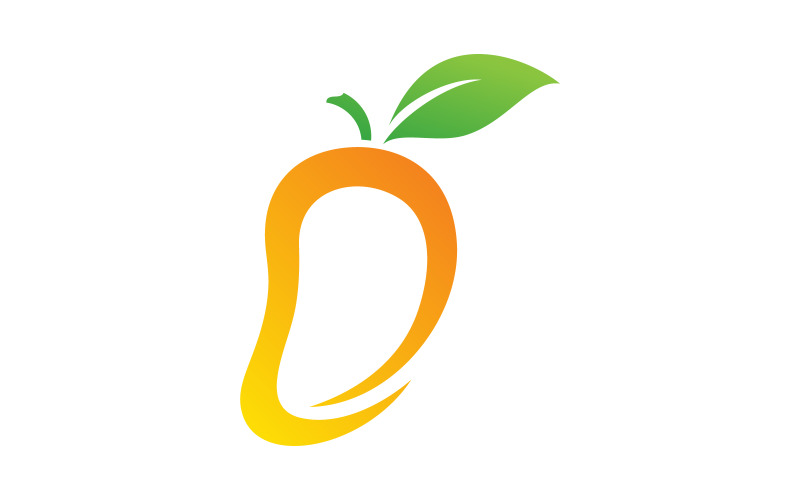 Mango fresco frutto logo design icona vettoriale illustrazione v.10