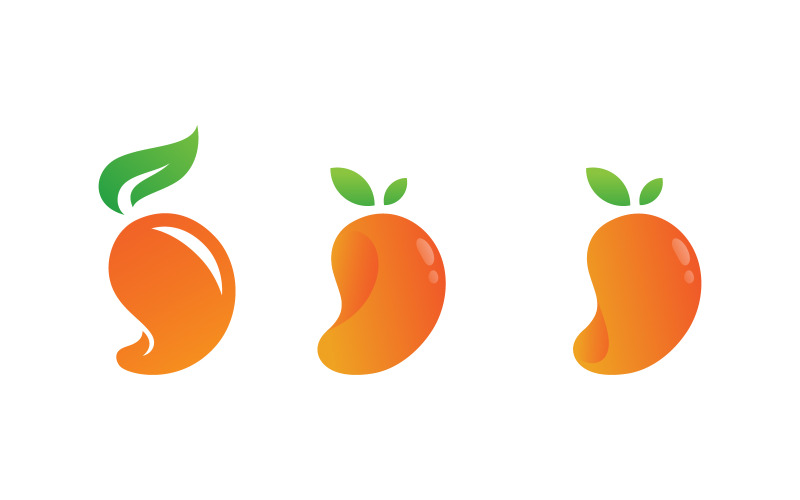 Mango fresco frutto logo design icona vettoriale illustrazione v.6