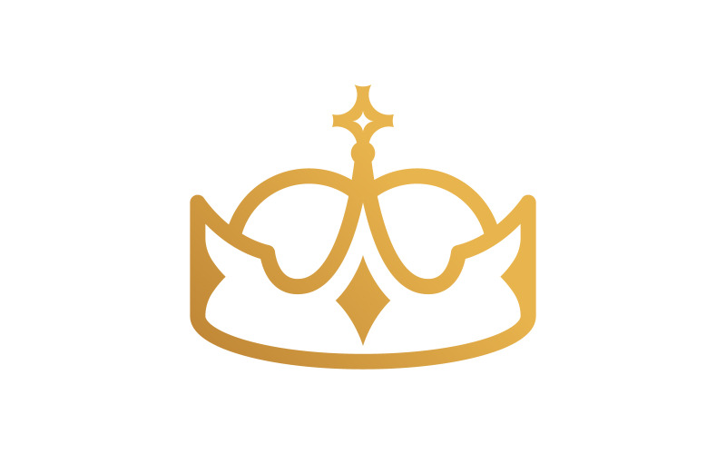 Modèle de logo de couronne de roi icône vectorielle v.1