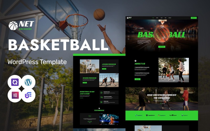 Net Breakers - Basketbalová akademie, koučování a školení WordPress Elementor téma