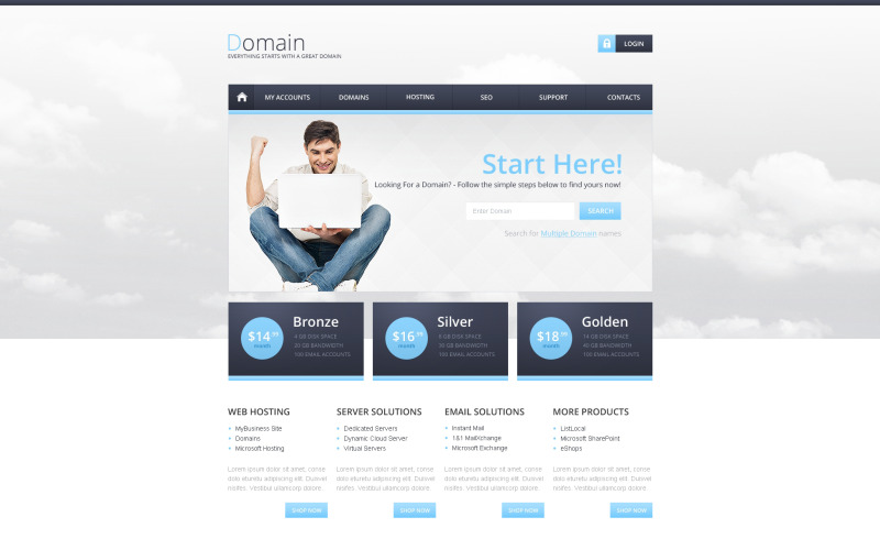 Hosting di modelli di siti Web reattivi