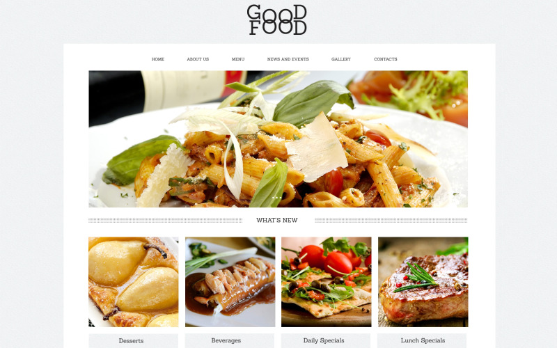 Lahodné jídlo pití Cafe Drupal šablona