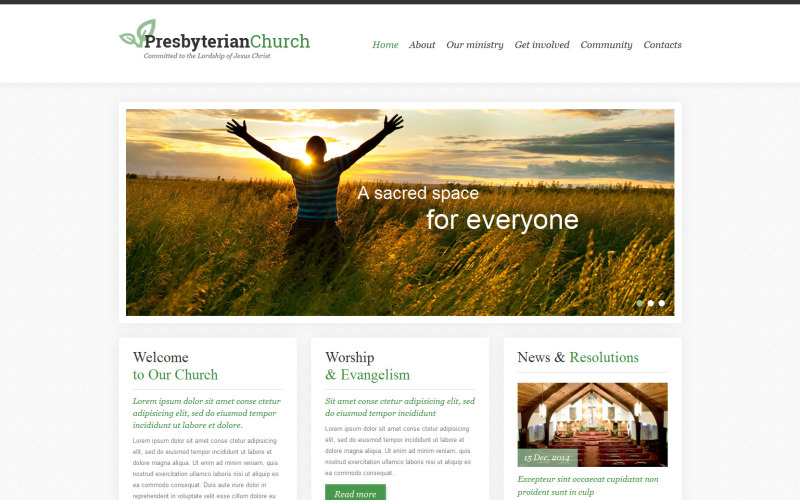 Plantilla de sitio web adaptable de Presbyterian