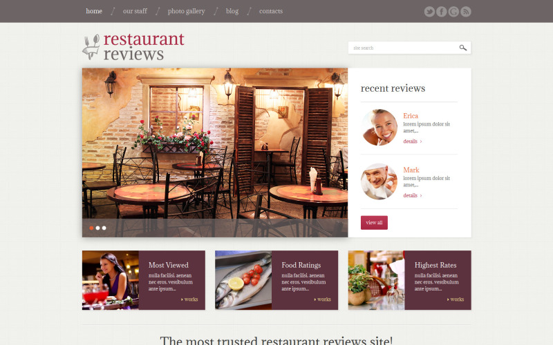 Recenze restaurací Responzivní téma WordPress