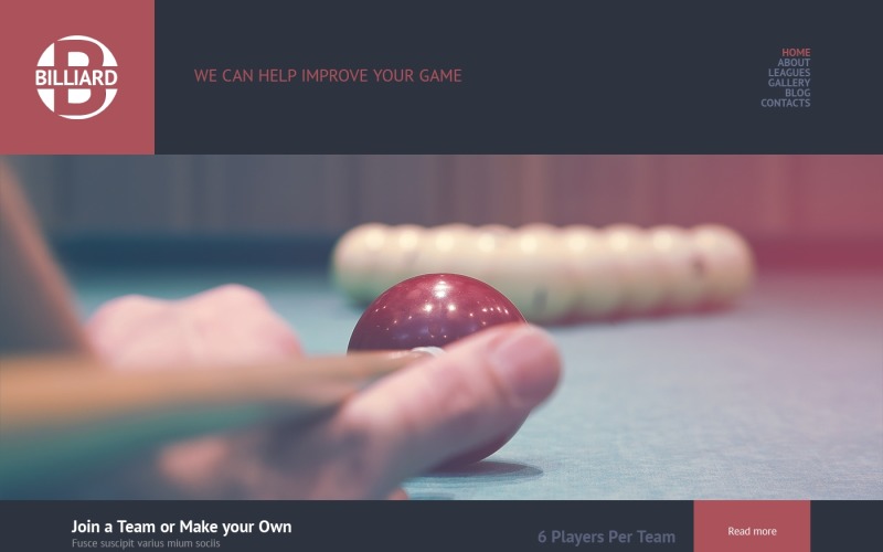 Responsives WordPress-Theme für Billard