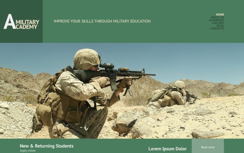 Thème WordPress réactif de l'armée