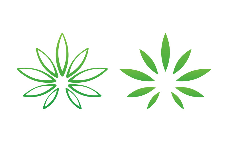 大麻大麻标志符号插画设计模板 v.18