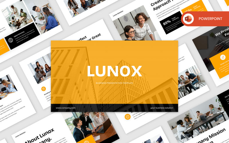 Lunox - Szablon prezentacji PowerPoint dla firmy biznesowej