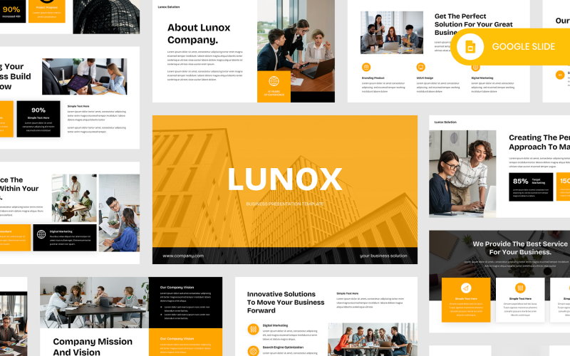 Lunox – Vállalati üzleti Google diasablon