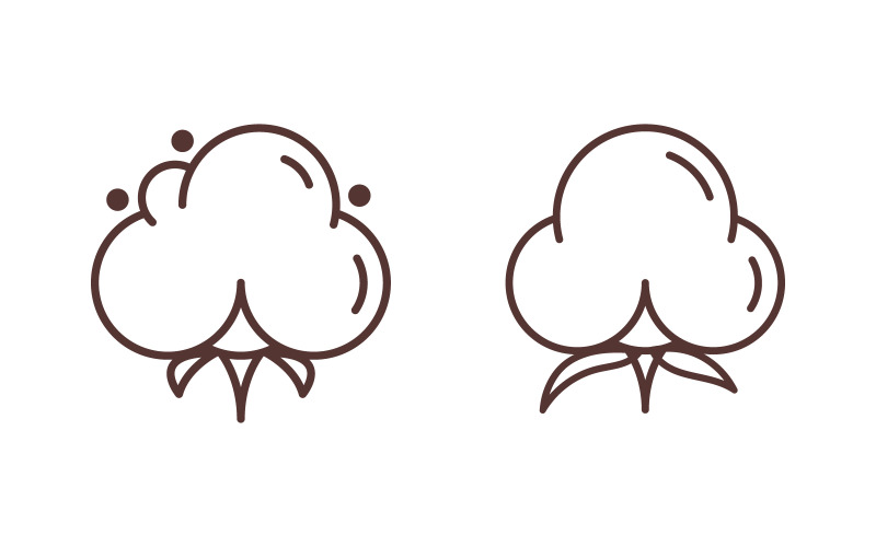Modèle de conception de nature d'icône de vecteur de fleur de coton v.1