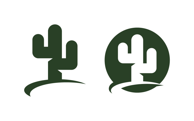 Modèle de logo de conception d'icône de plantes de cactus vecteur v.4