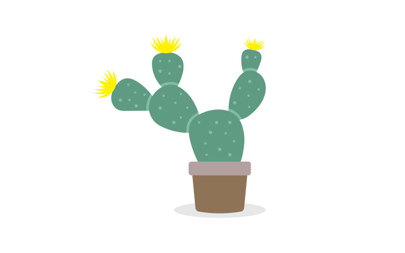 Modèle de logo de conception d'icône de plantes de cactus vecteur v.9