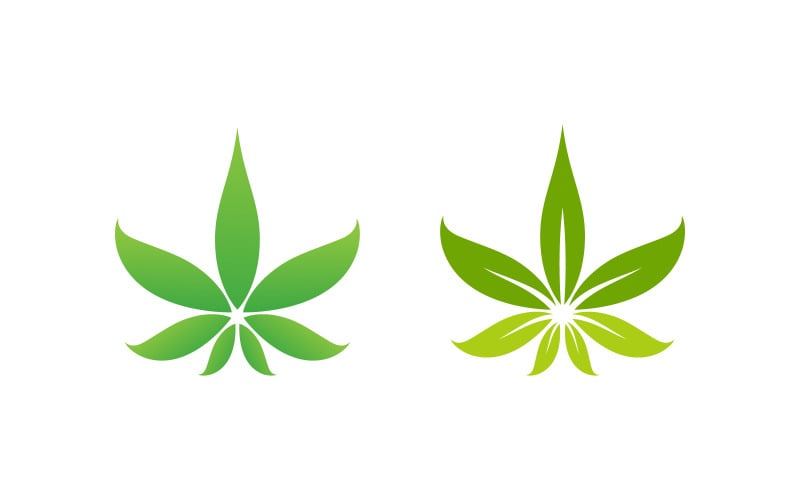 Modello di progettazione dell'illustrazione del simbolo del segno della marijuana della cannabis v.10
