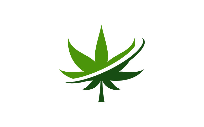 Modello di progettazione dell'illustrazione del simbolo del segno della marijuana della cannabis v.4