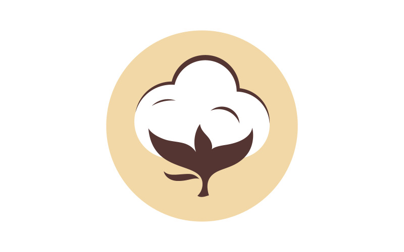 Modèle de conception de nature d'icône de vecteur de fleur de coton v.14