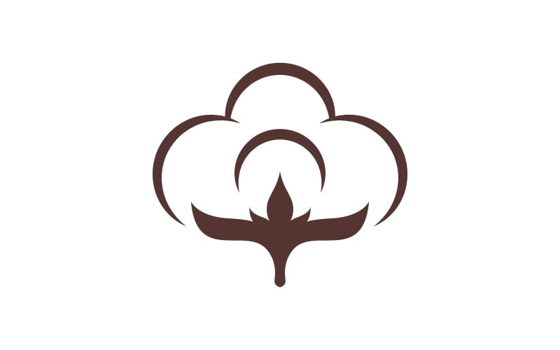 Modello di progettazione della natura dell'icona vettoriale del fiore di cotone v.10