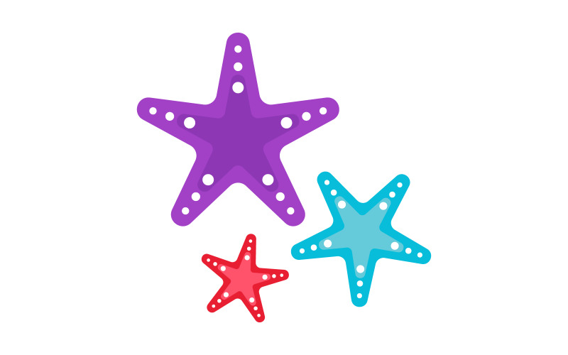 Sea Star fisk ikon Logotyp mall vektor illustration design v.3