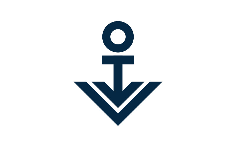 Anchor Ocean icon Element Logo Mall vektor v.8