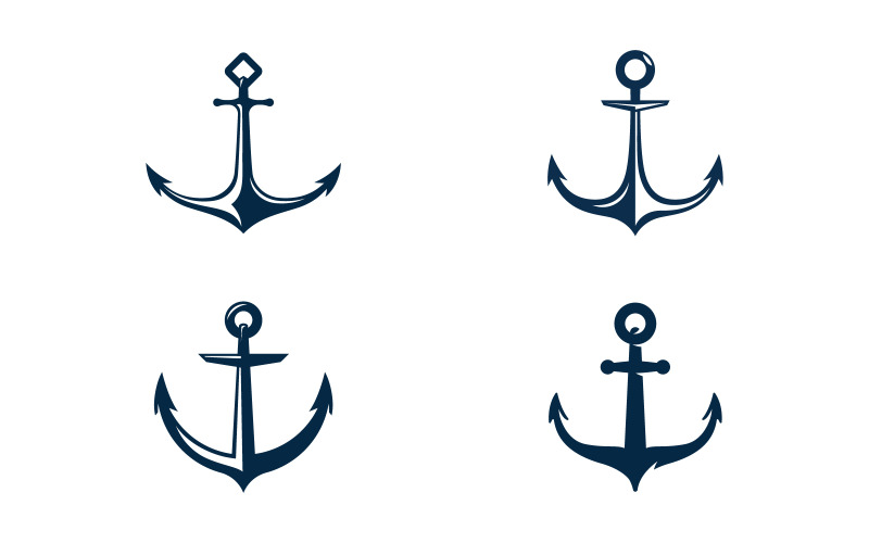 Anchor Ocean icon Element Logo Template vector v.18