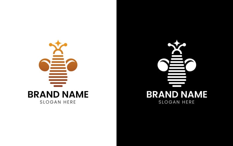 Logo de mascotte d'abeille à miel-705
