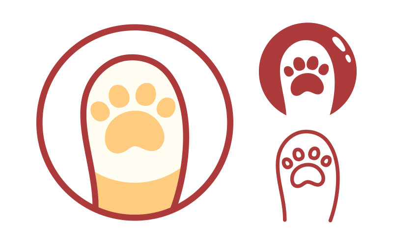 Modello di progettazione di illustrazione vettoriale del logo Paw Pet v.4