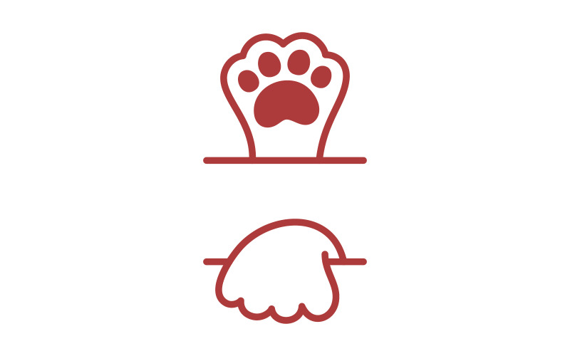 Modello di progettazione di illustrazione vettoriale del logo Paw Pet v.5