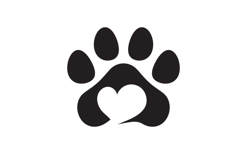 Modelo de design de ilustração vetorial de logotipo de animal de estimação Paw v.6