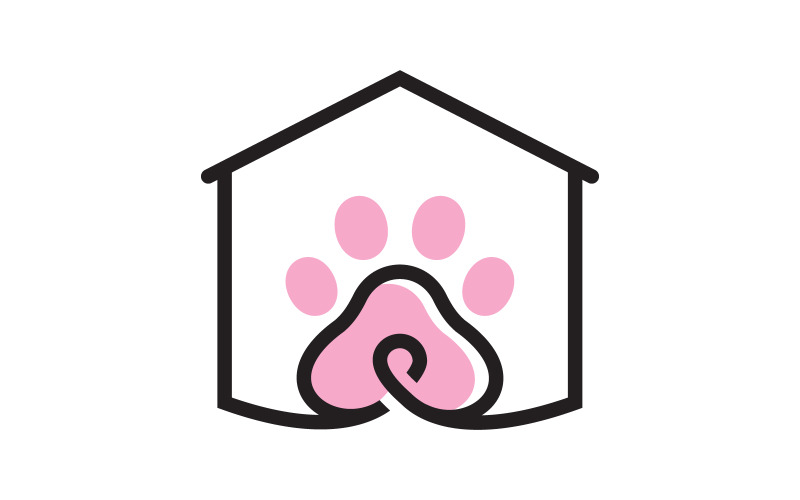 Paw Pet Logo design vector illustration design template v.18