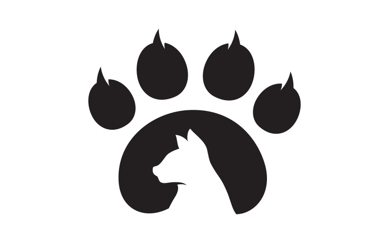 Paw Pet Logo-ontwerp vectorillustratie-ontwerpsjabloon v.19