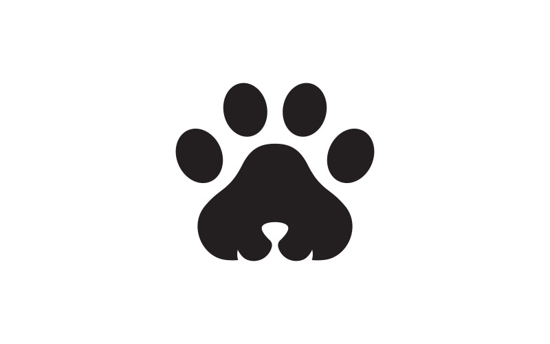 Paw Pet Logo-ontwerp vectorillustratie-ontwerpsjabloon v.1