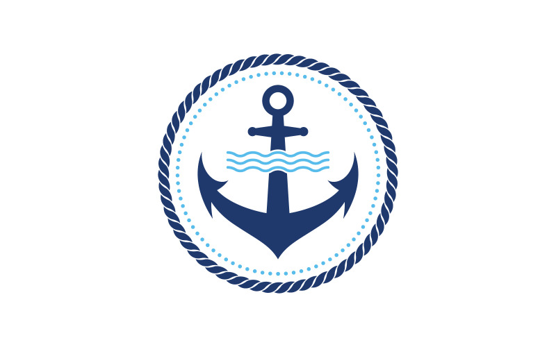 Anchor Ocean icon Element Logo Template vector v.23