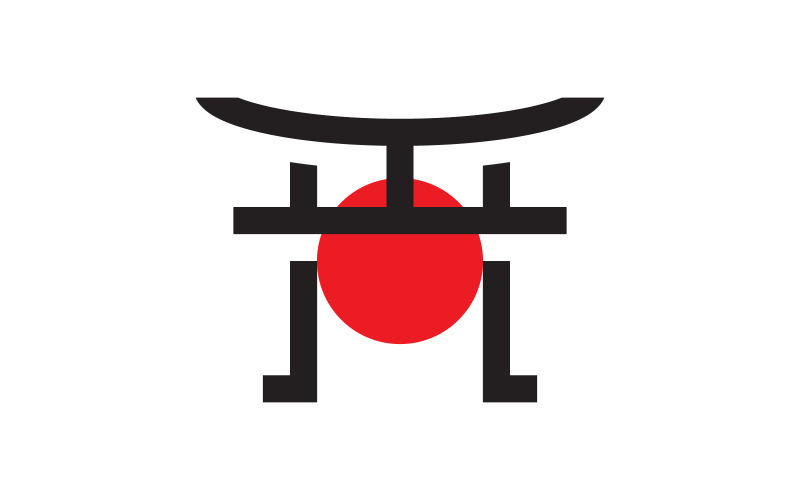 Élément de voyage et de tourisme au Japon, icône vectorielle, conception de logo v.9
