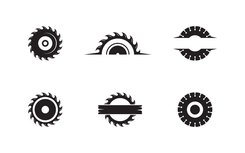 Icona di illustrazione vettoriale della sega per legno industriale Logo design v.17