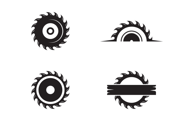 Icône d'illustration vectorielle de scie à bois industrielle Conception de logo v.15