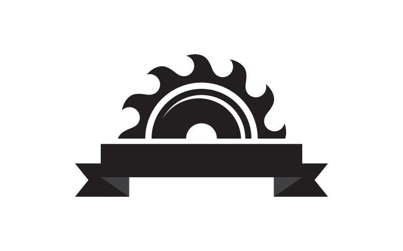 Industrieel houtzaag vector illustratie icoon Logo ontwerp v.26