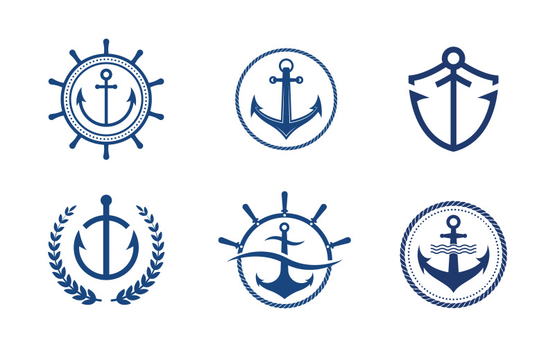 Kotwica ocean ikona Element Logo Szablon wektor v.37