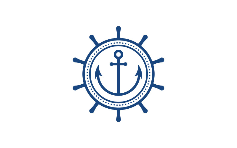 Modèle de logo d'élément d'icône d'ancre océanique vecteur v.24