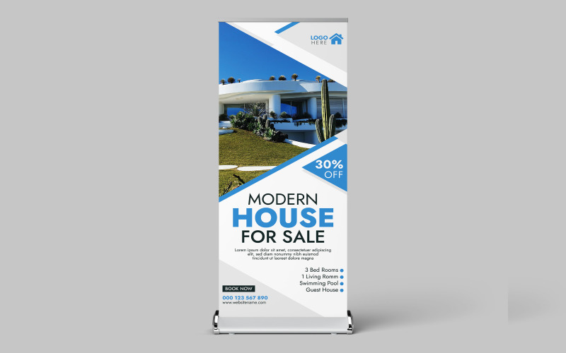 Real estate rollup or banner design template 